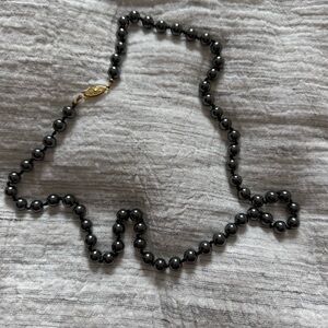 Obsidian beaded necklace.